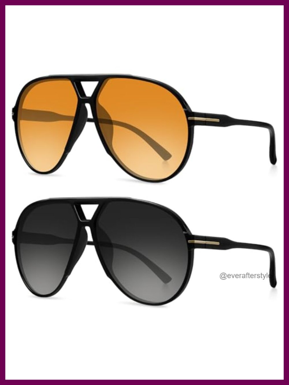 Oversized Aviator Sunglasses Retro 70s Trendy UV400 Unisex